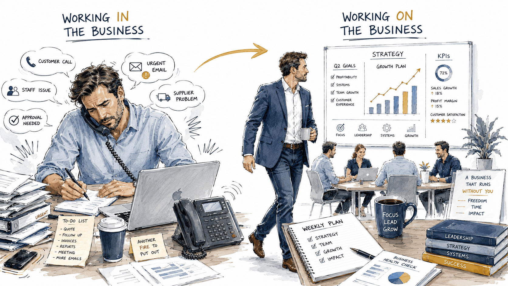 How to Stop Working In Your Business and Start Working On It